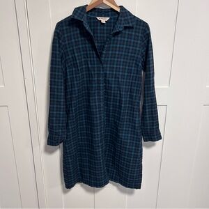 Brooks Brothers ‘Red Fleece’ Navy Blue and Green Tartan Plaid Shirt Dress 10